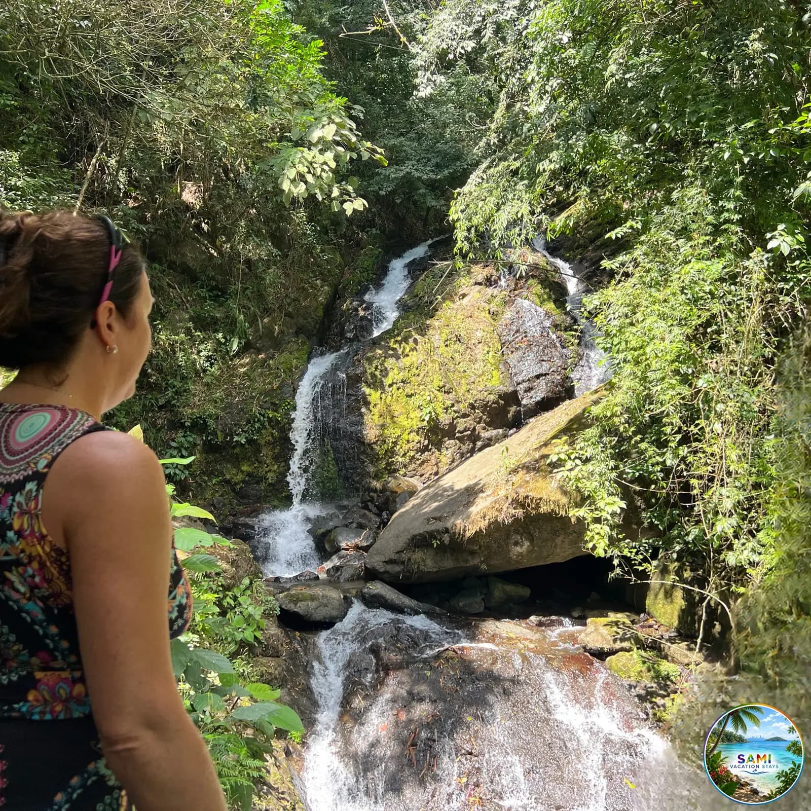 View of a jungle waterfall