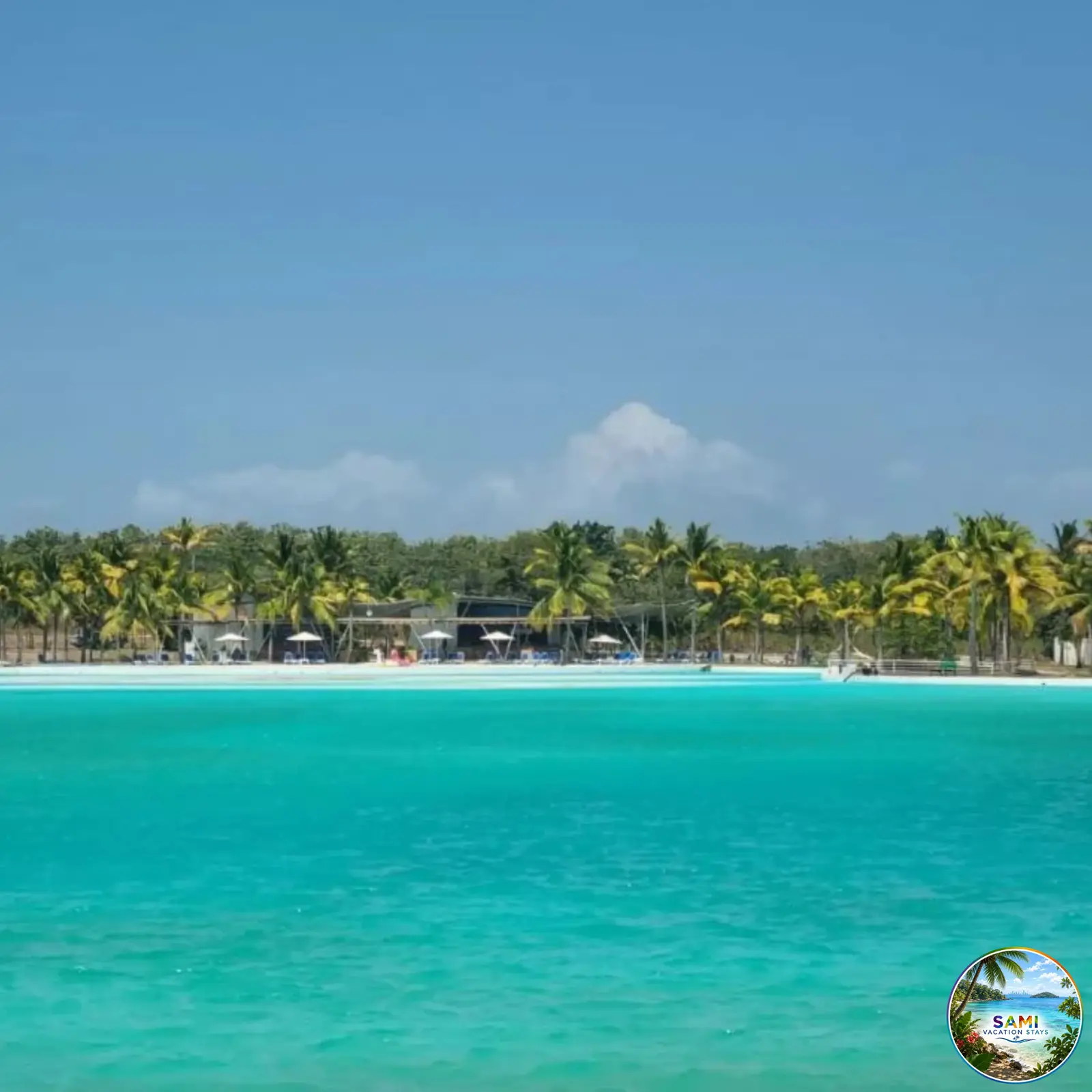 Tropical resort lagoon-style pool